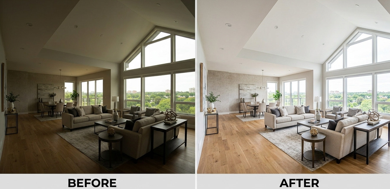 Real estate photography photo editing