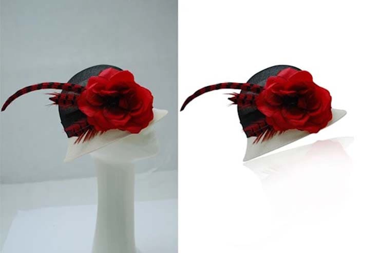 Before and after drop shadow comparison image