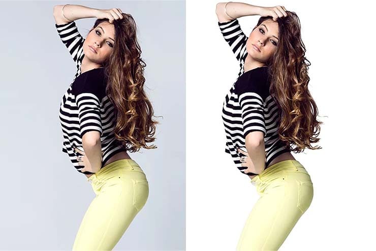Before and after image masking comparison