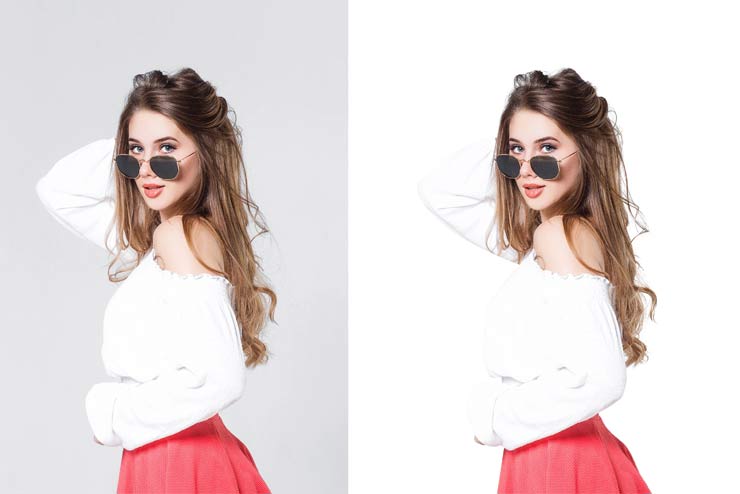 Product image with advanced image masking applied for complex edges like hair and fur.