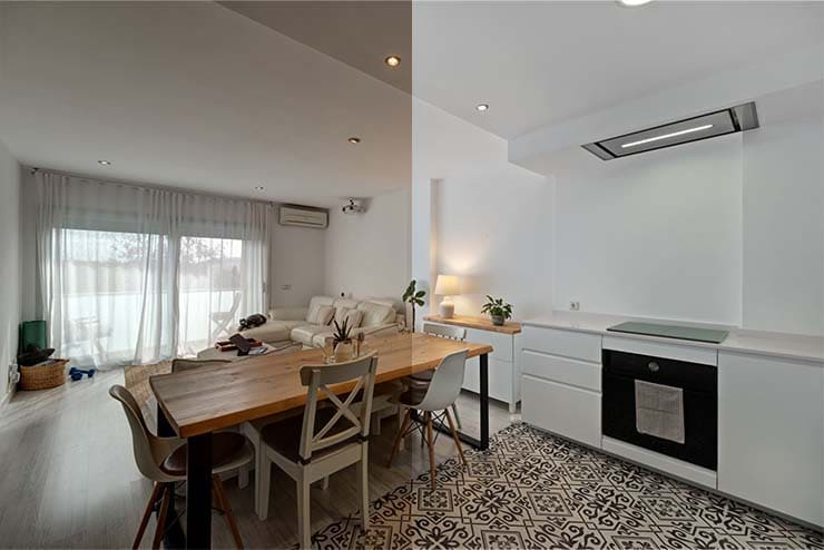 Real estate photo with unwanted object removal
