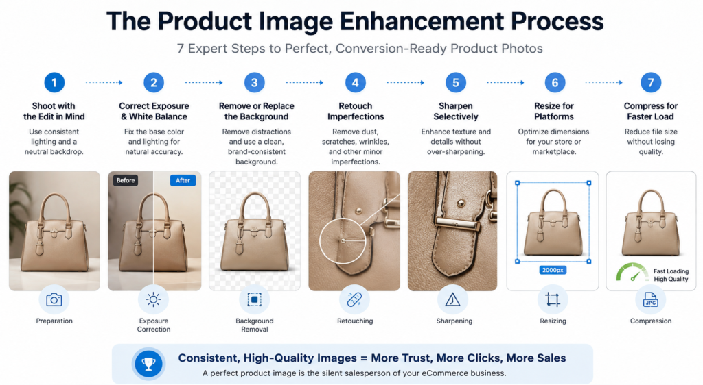 How the Enhancement Process Works - Enhance Product Images for eCommerce Businesses