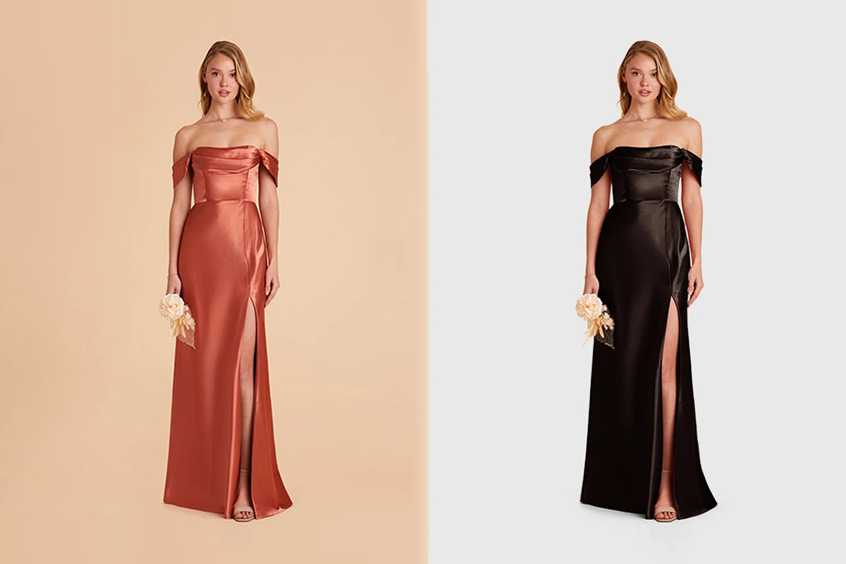 Clothing color change photo editing for online apparel stores